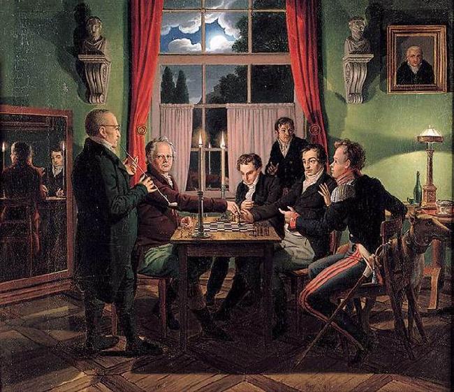 Johann Erdmann Hummel Chess Players oil painting picture